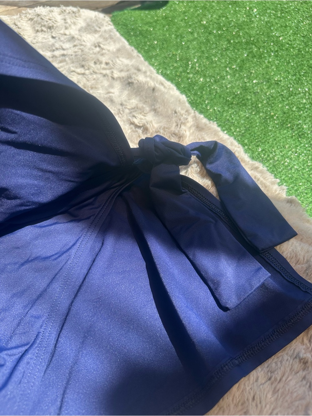 Tommy Bahama Navy Blue Swim Skirt with Side Tie - Picture 4 of 6